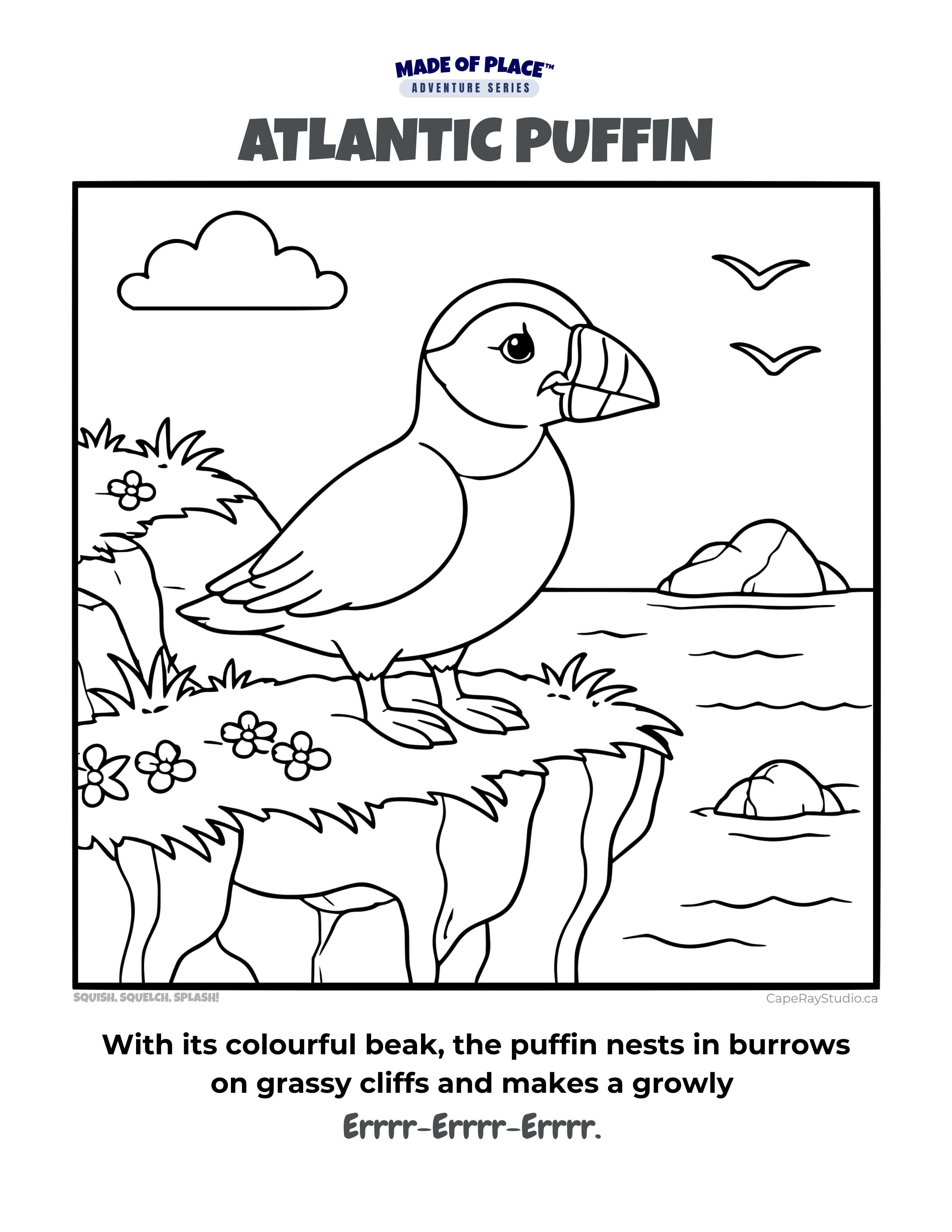 Free Puffin Colouring Page for Kids