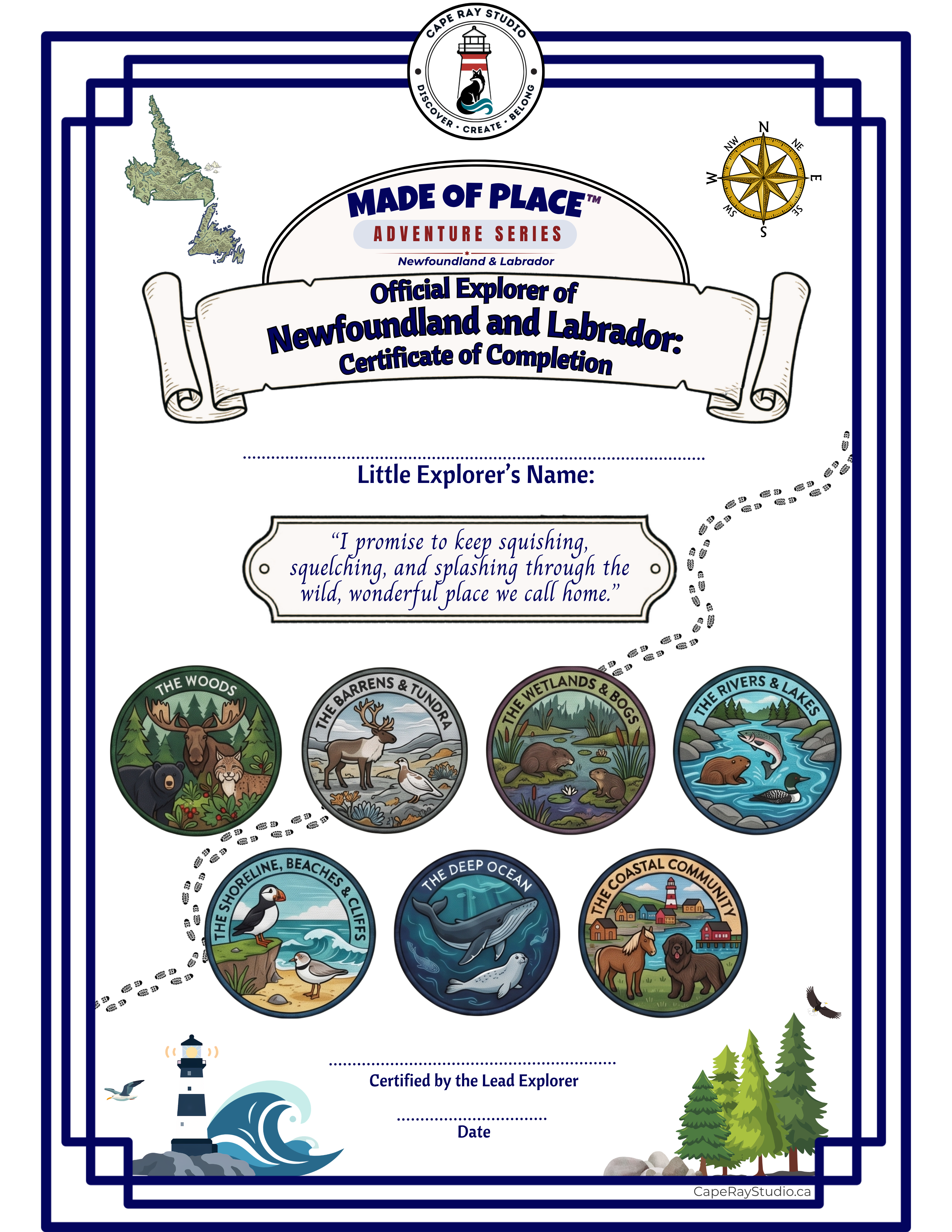 Official Explorer of Newfoundland and Labrador Certificate (Colour) - Free PDF